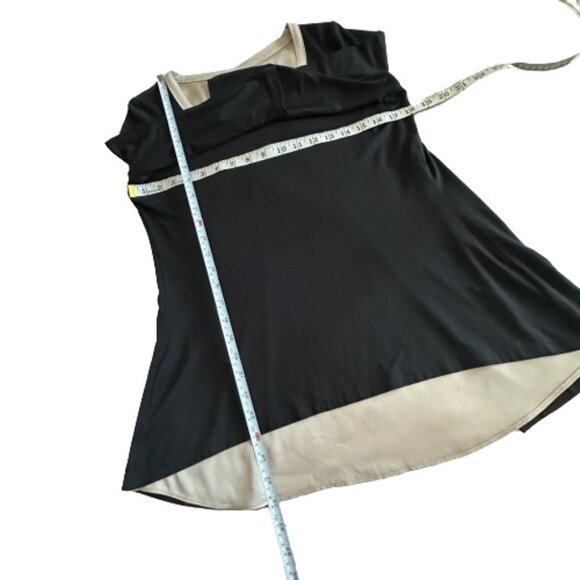 Ann Taylor Women's Small Black & Tan 3/4 Sleeves Boat Neckline Blouse/Tee Top - Picture 11 of 15